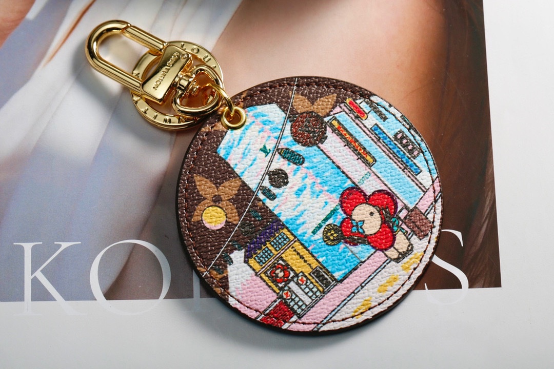 Leather keychain in its packaging