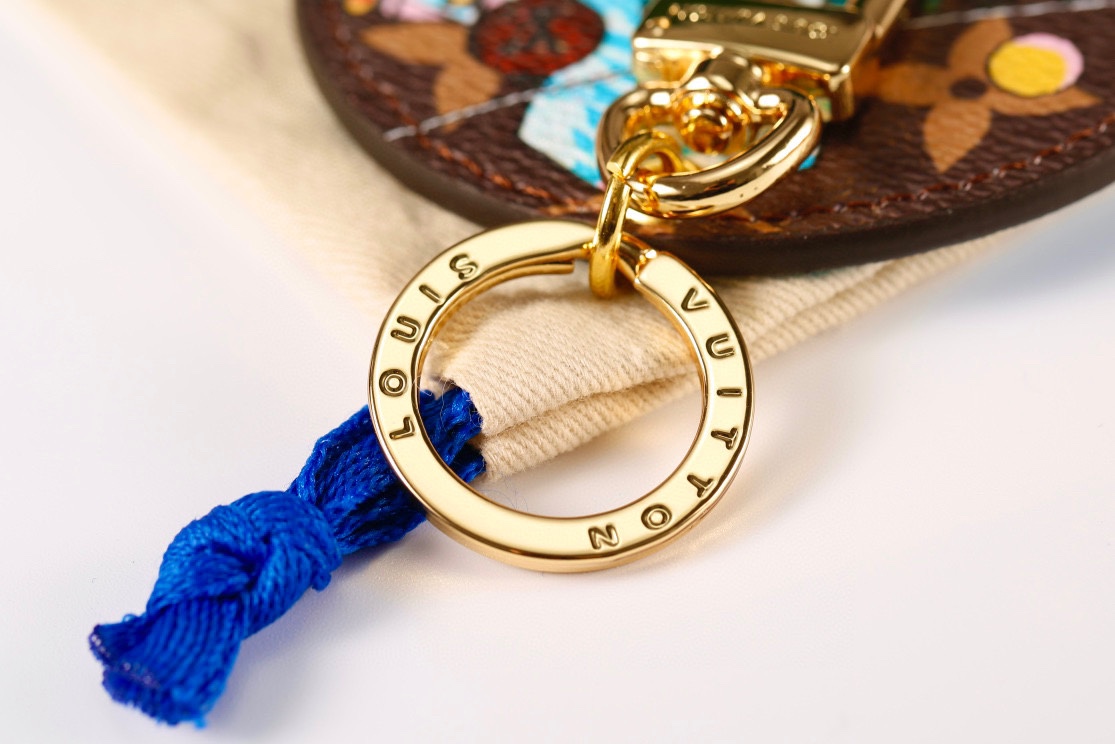 Group shot of the leather keychains in different colors