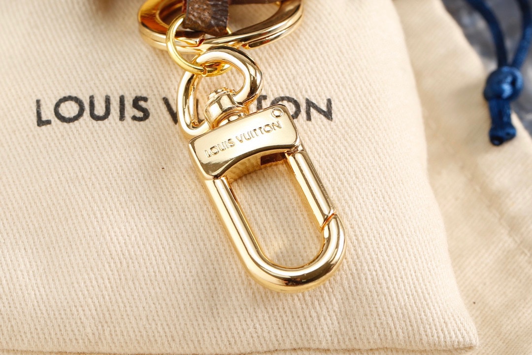 Leather Lion Keychain on a bag