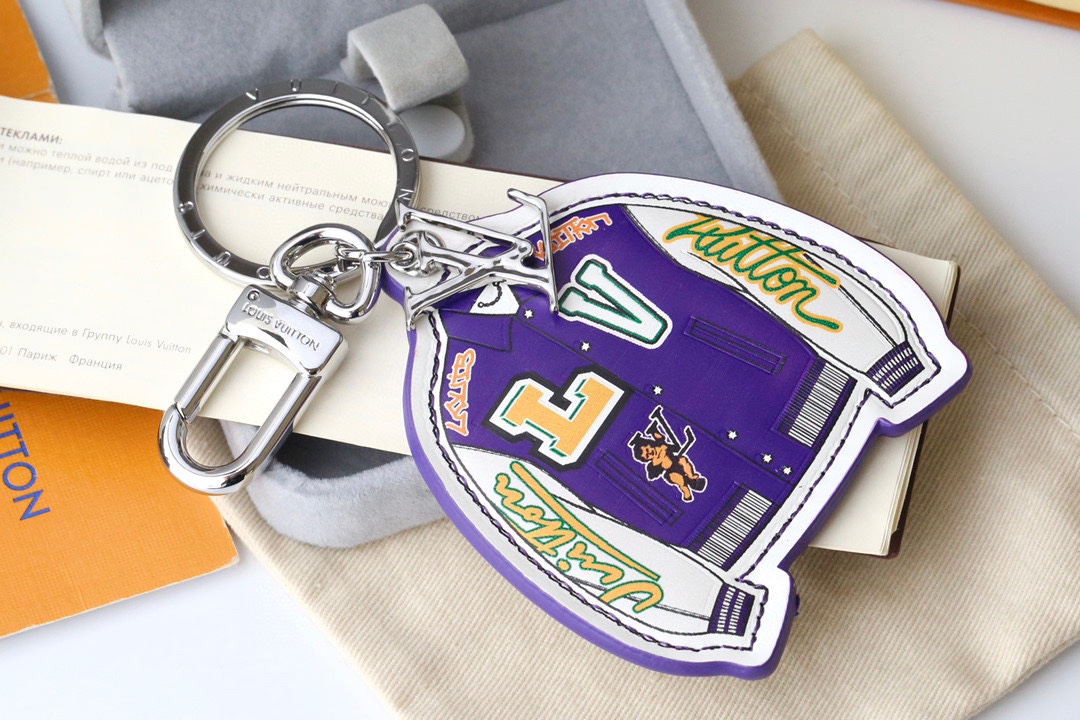 Cartoon baseball jersey keychain front view