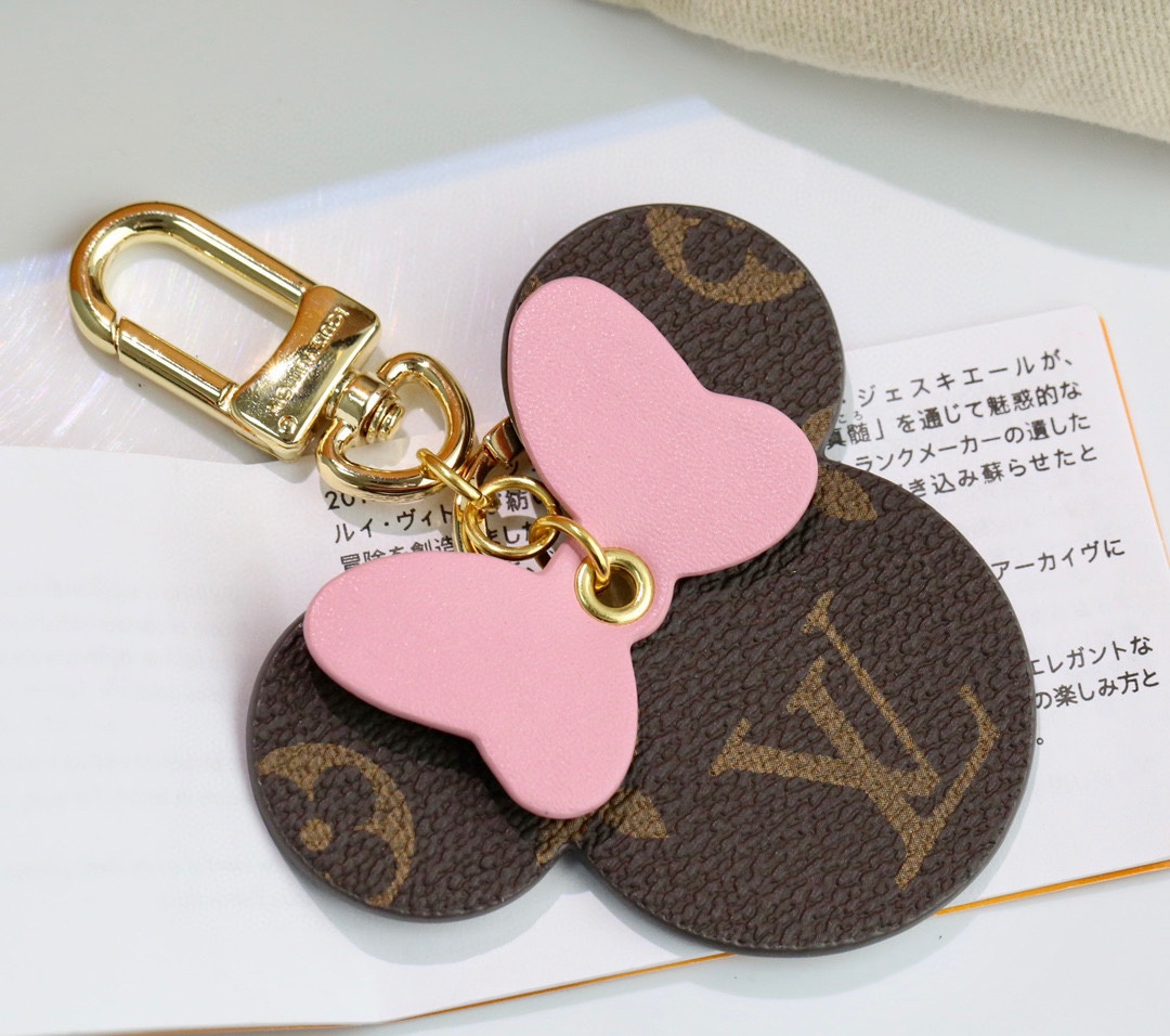 Leather texture detail Mickey Mouse Keychain