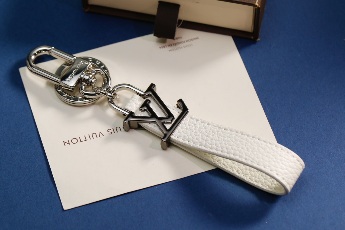 Close up of the soft leather keychain texture
