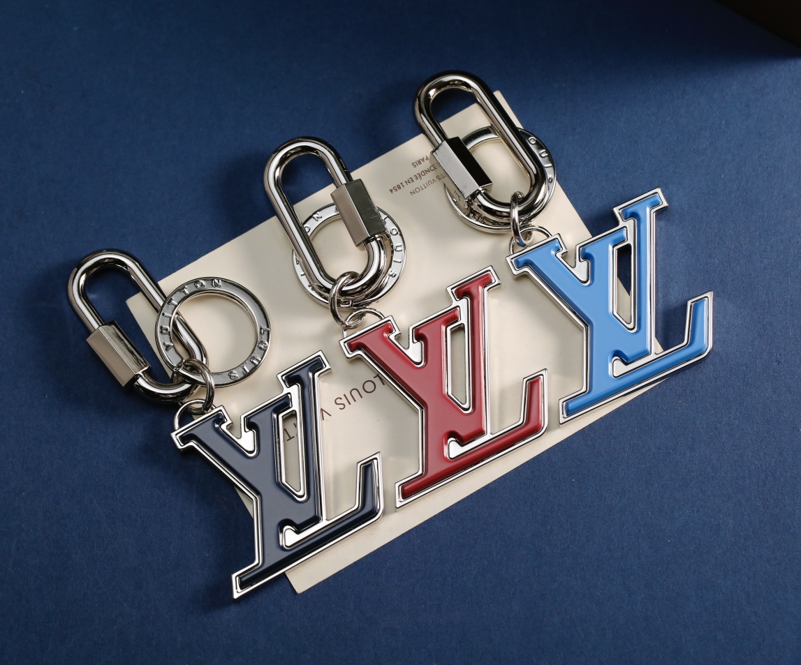 LV Letter Keychain Front View