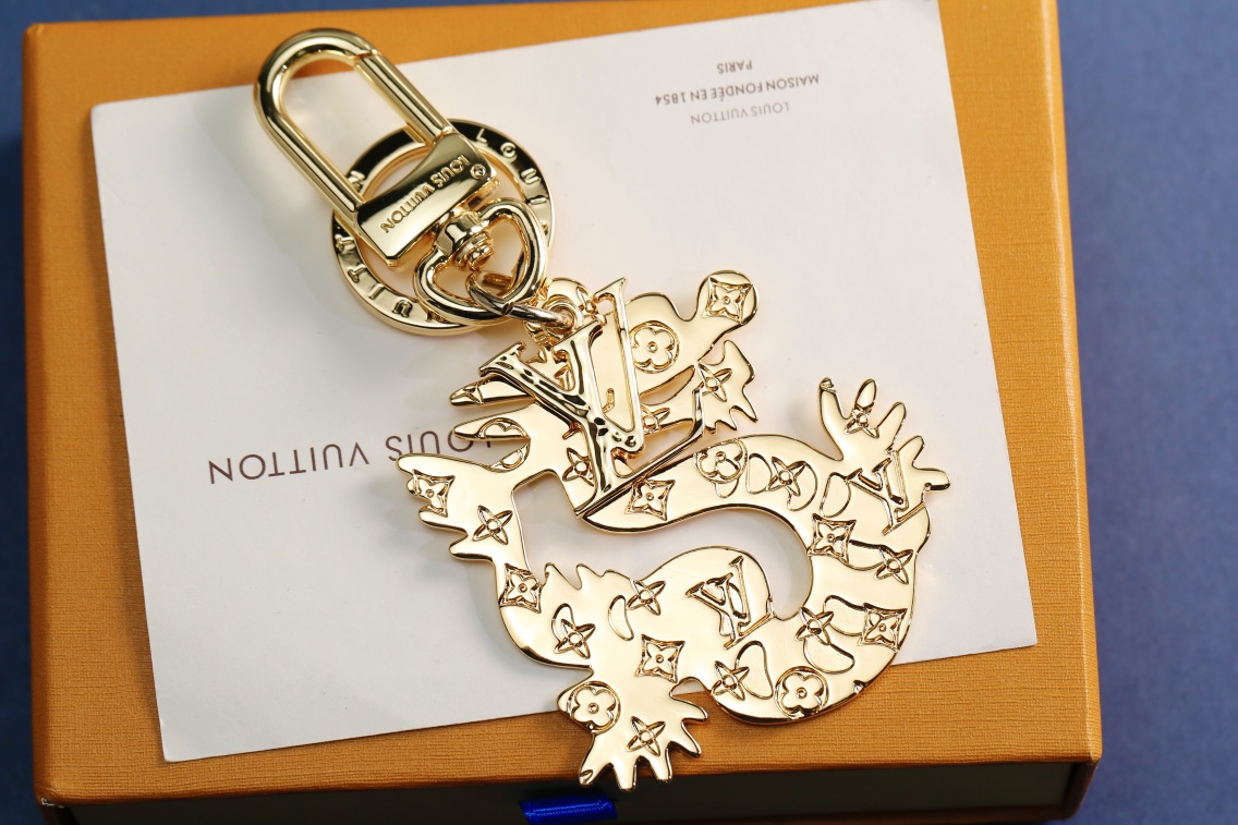 Front view of a dragon keychain