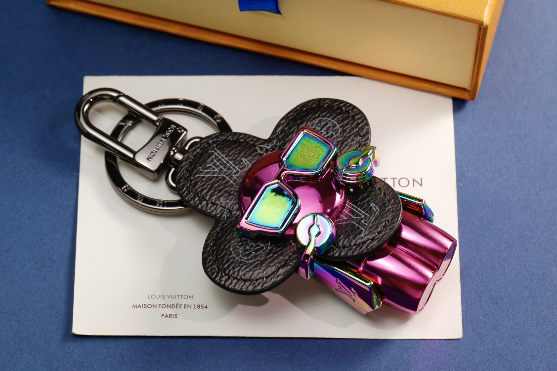 Purple Sun Flower Keychain - Front View
