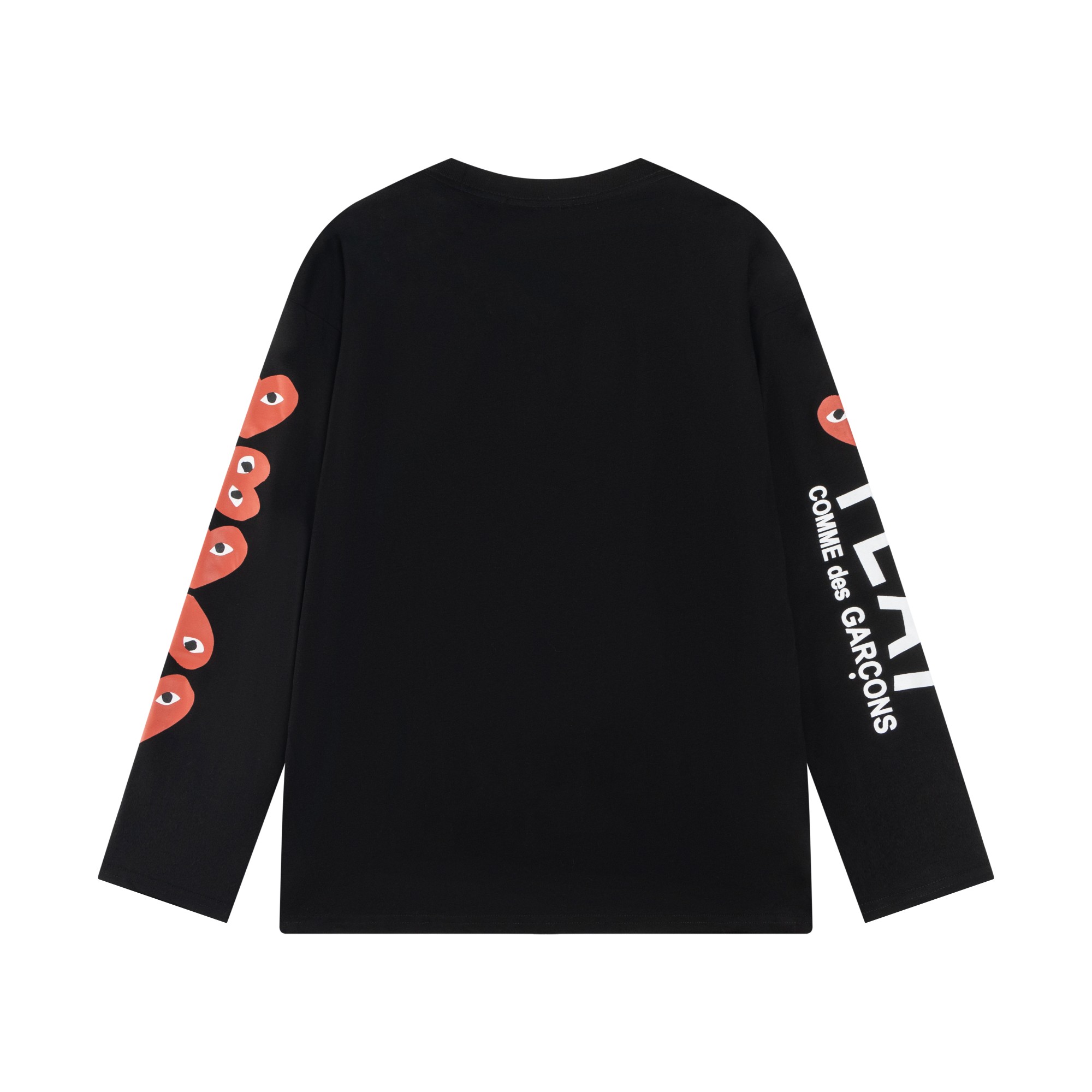 P88
川久保玲Comme des Garcons 袖子波点红倒心长袖

面料采用原一致薄纱单底棉 配套螺纹 
颜色： 黑色 白色
尺码：S-XL
