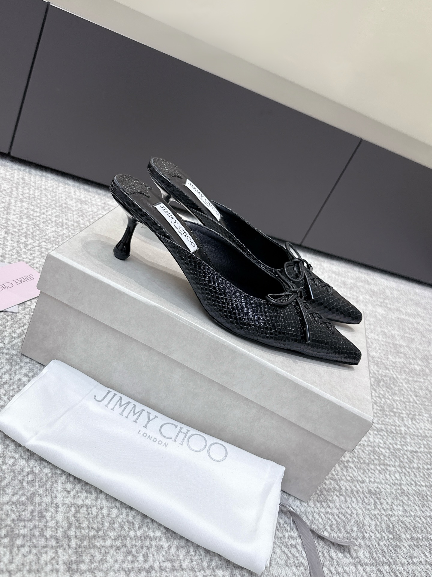 Jimmy Choo JimmyCho*•25s新款牛皮高跟凉拖鞋