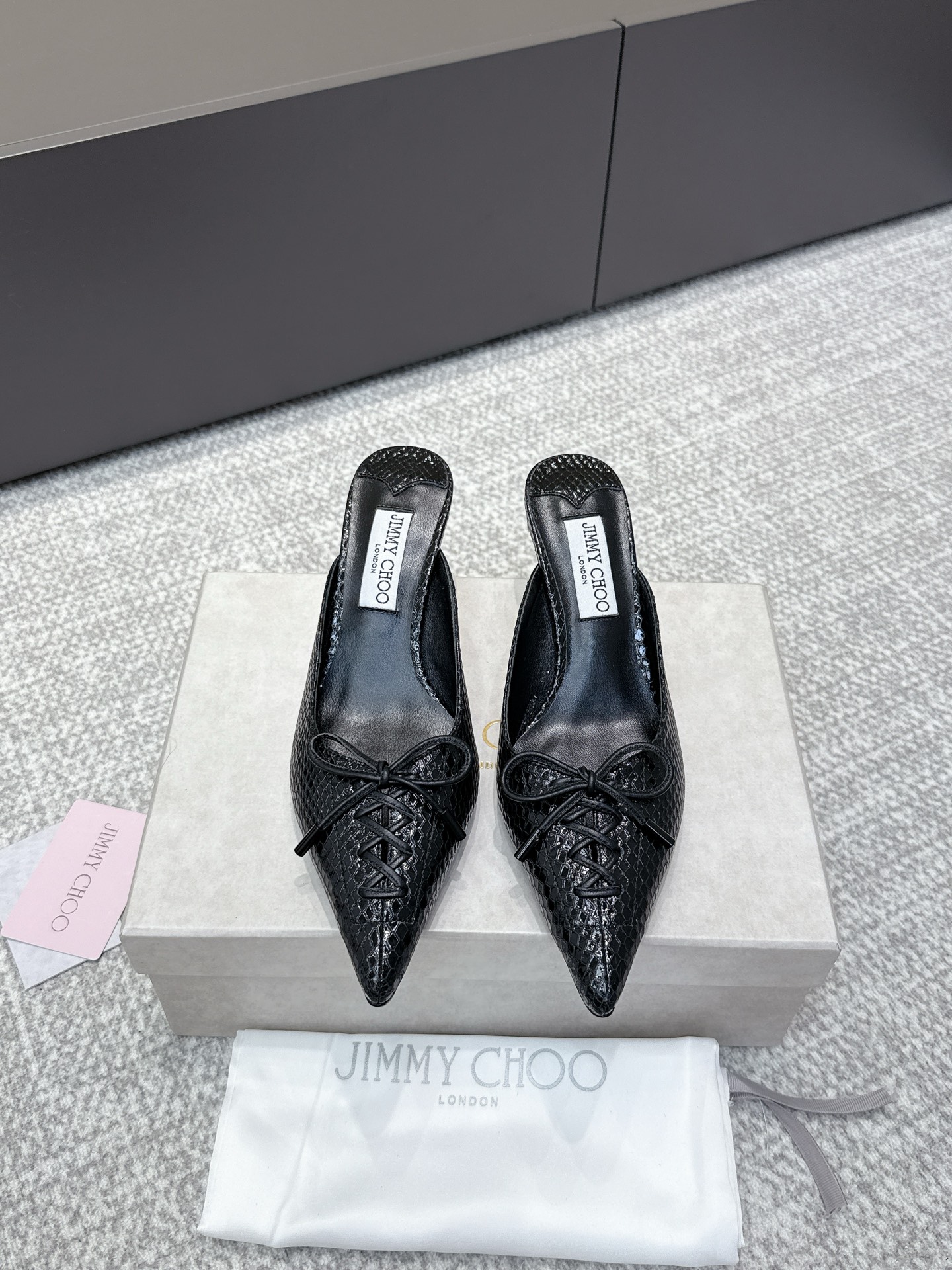 Jimmy Choo JimmyCho*•25s新款牛皮高跟凉拖鞋