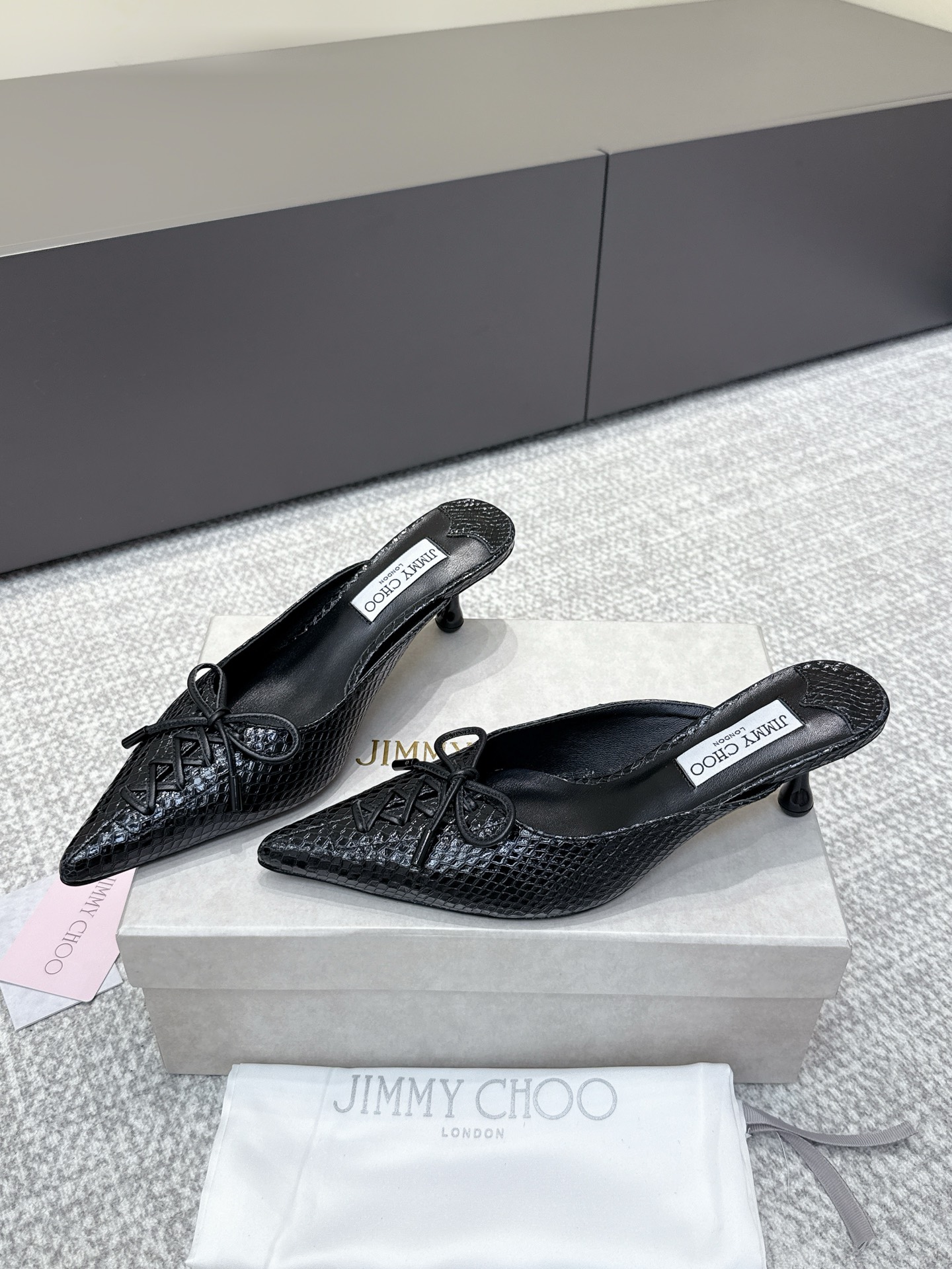 Jimmy Choo JimmyCho*•25s新款牛皮高跟凉拖鞋