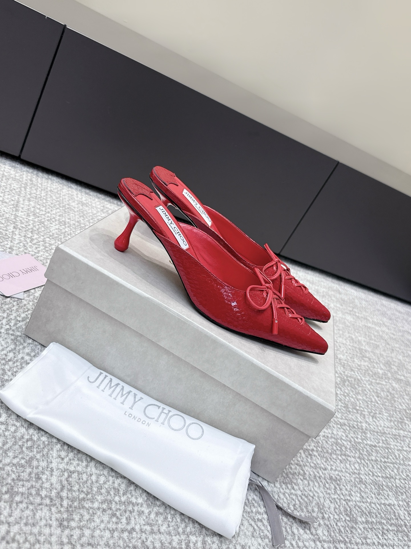 Jimmy Choo JimmyCho*•25s新款牛皮高跟凉拖鞋