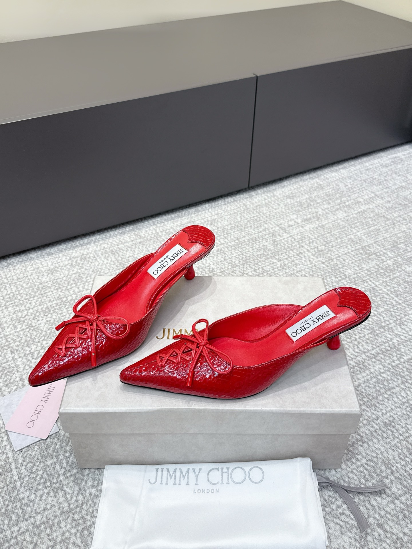 Jimmy Choo JimmyCho*•25s新款牛皮高跟凉拖鞋