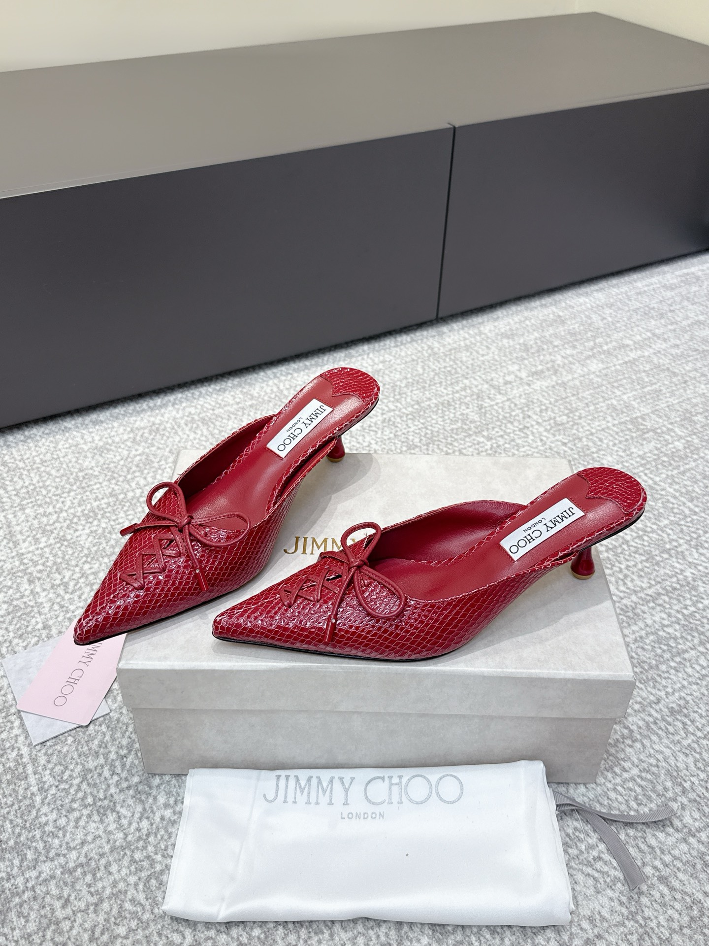 Jimmy Choo JimmyCho*•25s新款牛皮高跟凉拖鞋
