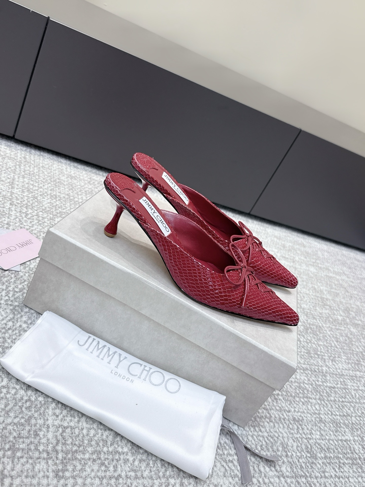 Jimmy Choo JimmyCho*•25s新款牛皮高跟凉拖鞋
