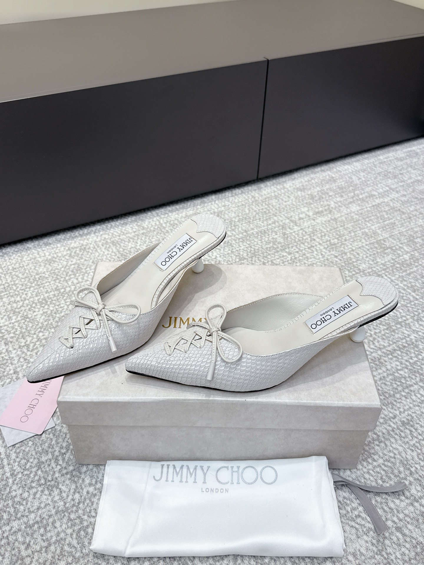 Jimmy Choo JimmyCho*•25s新款牛皮高跟凉拖鞋