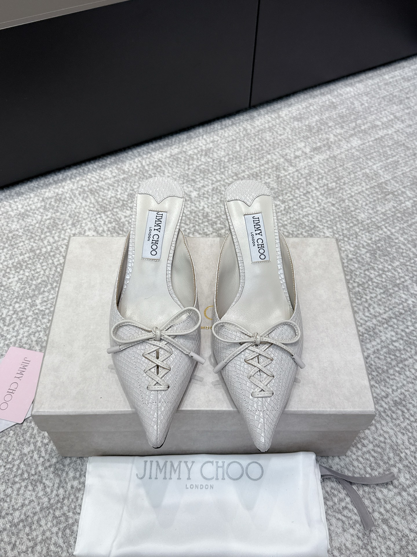 Jimmy Choo JimmyCho*•25s新款牛皮高跟凉拖鞋