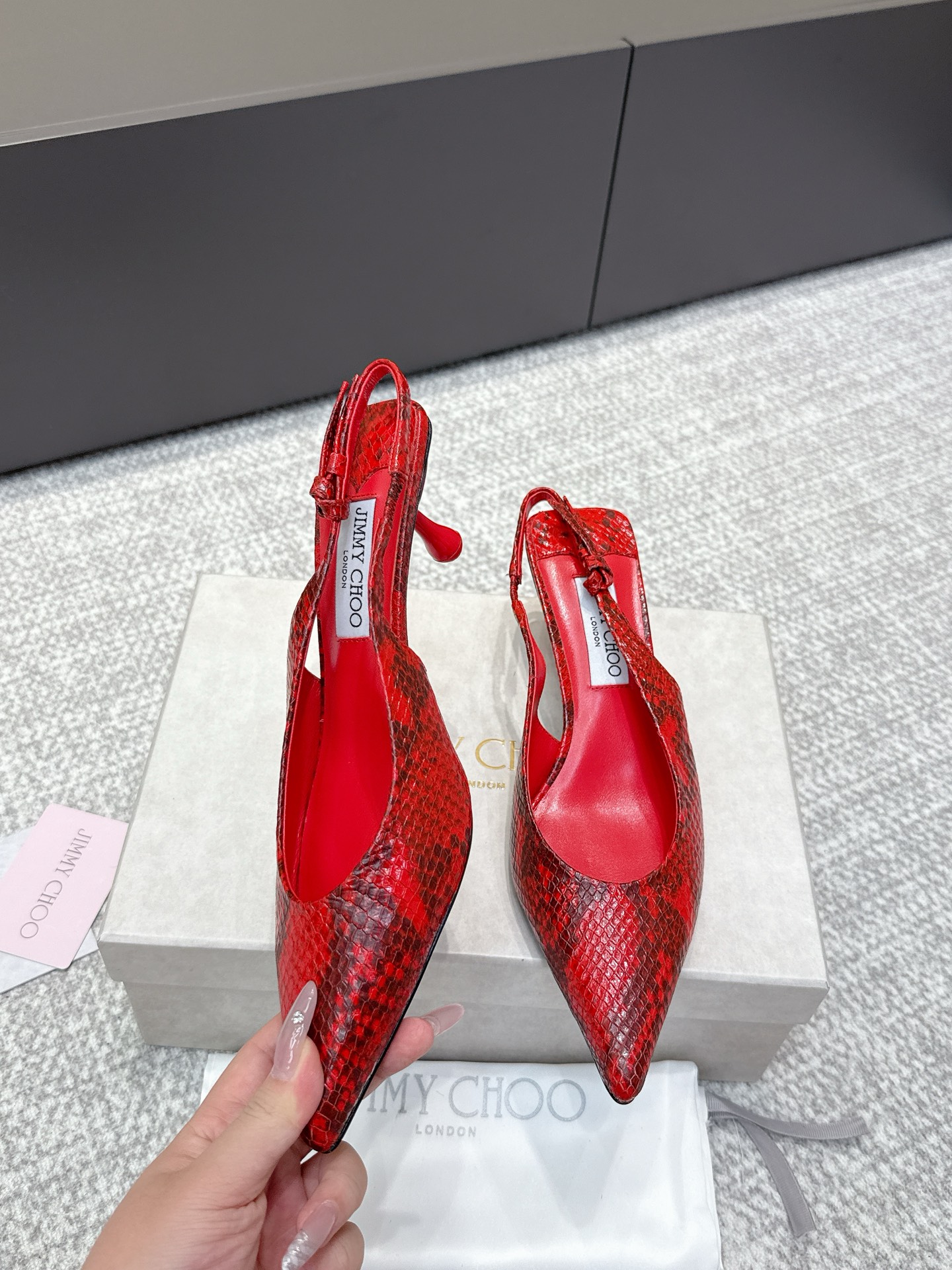 Jimmy Choo JimmyCho*•25s新款牛皮高跟凉拖鞋