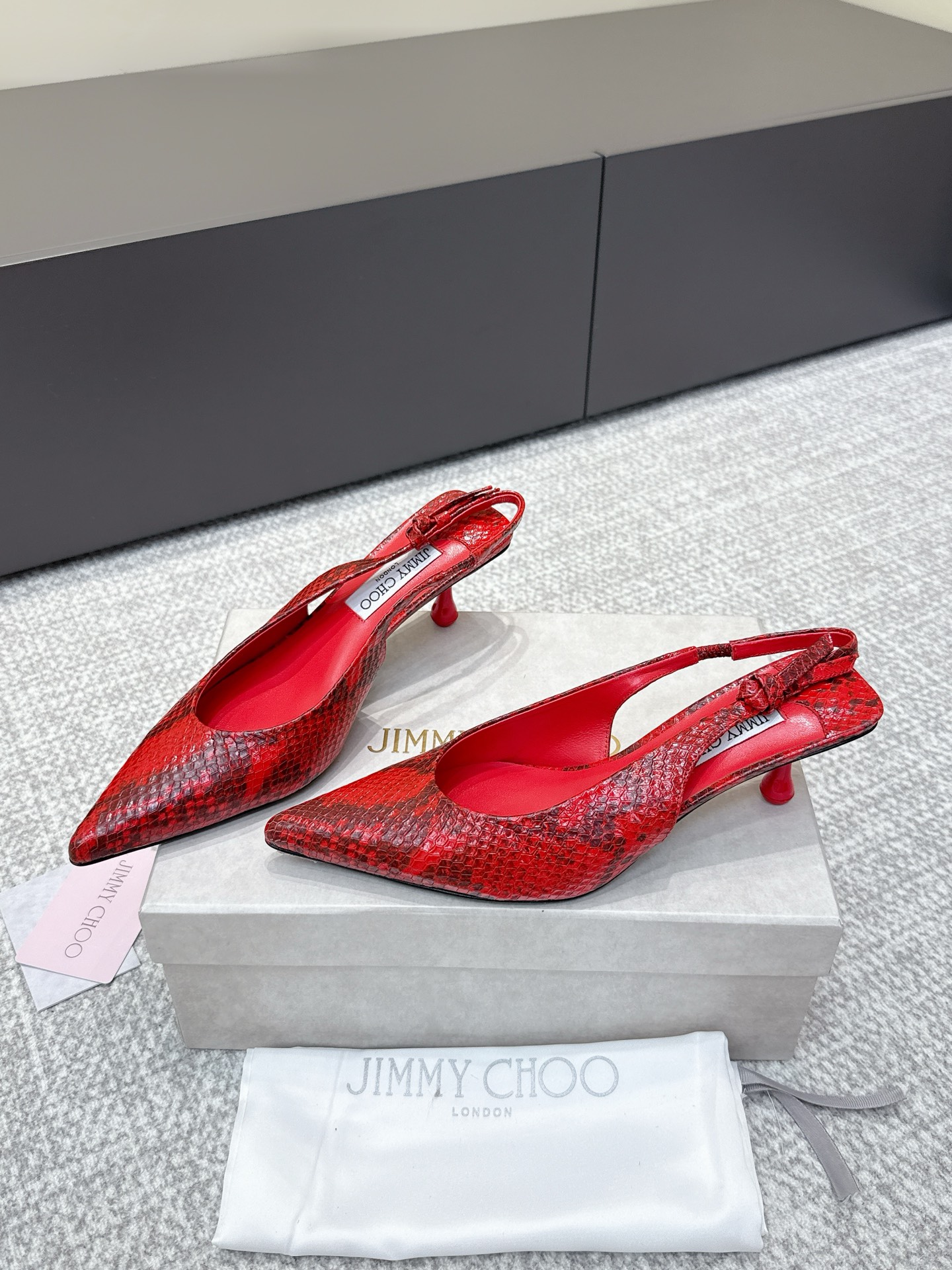 Jimmy Choo JimmyCho*•25s新款牛皮高跟凉拖鞋