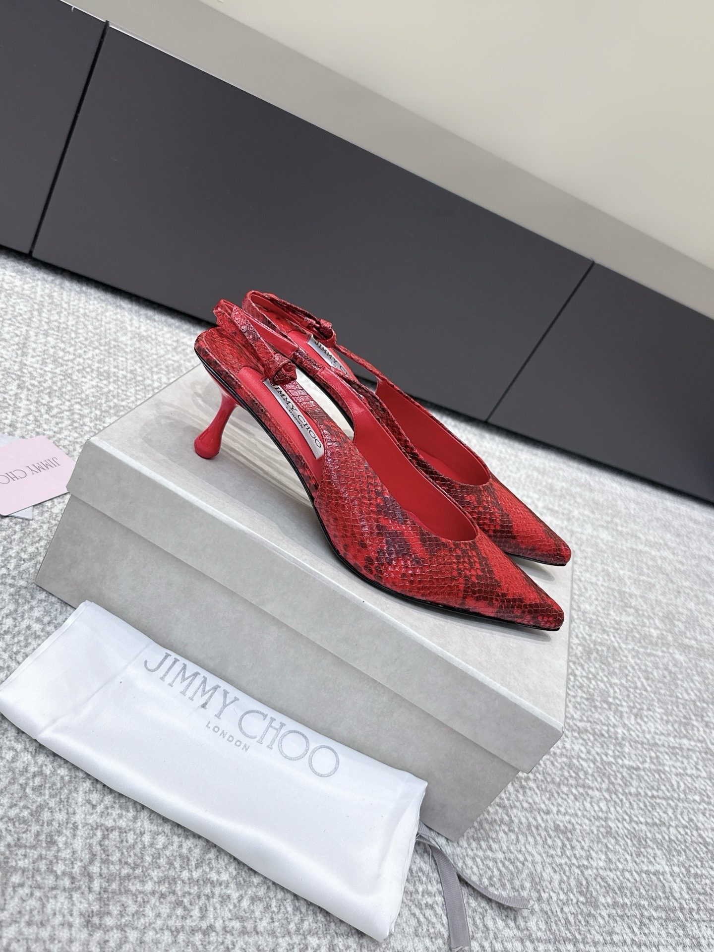 Jimmy Choo JimmyCho*•25s新款牛皮高跟凉拖鞋