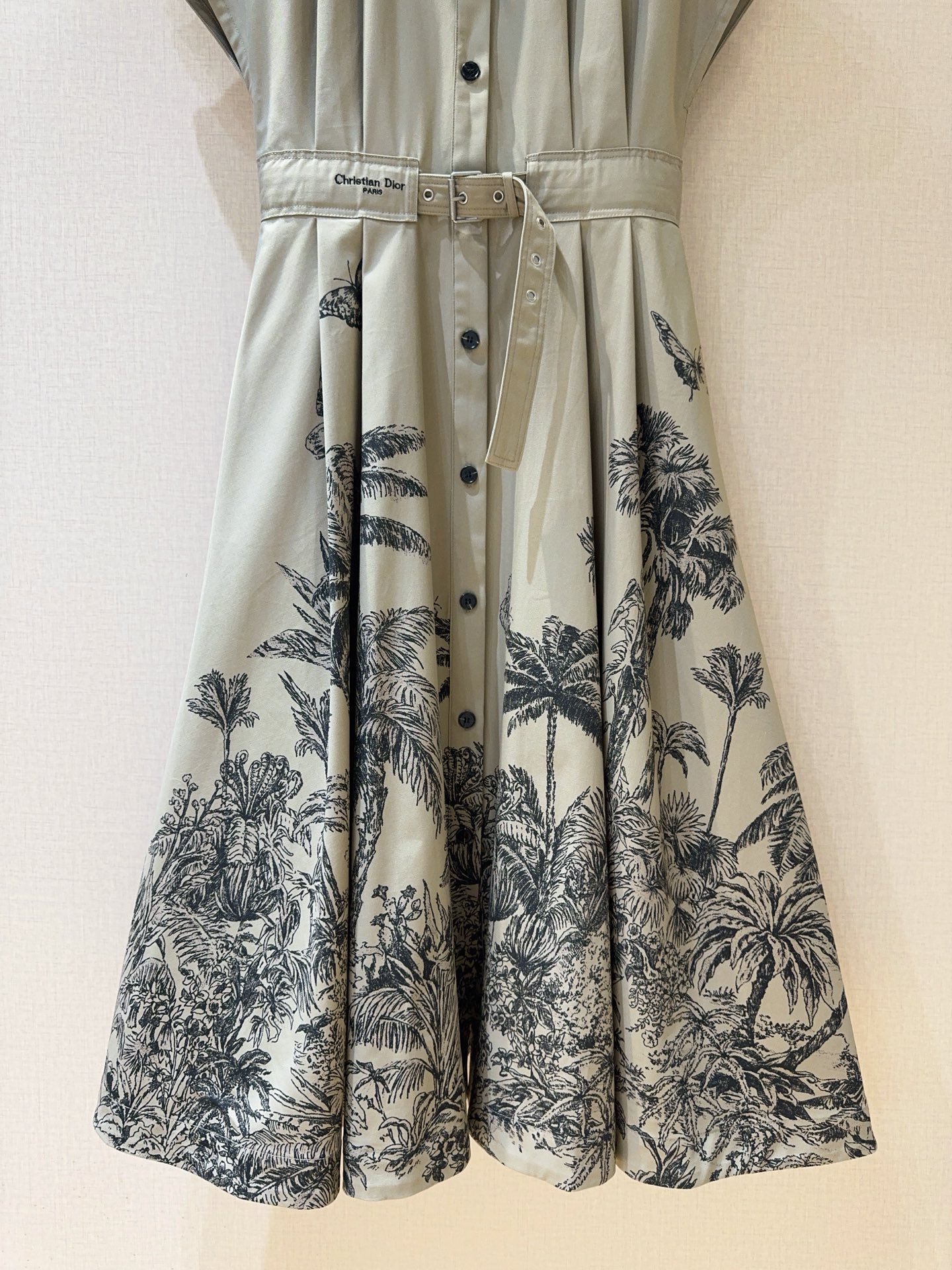 Elegant Cotton Sundress with Tropical Print, Belted Waist and Flared A-Line Skirt 4 i1755752731143 3659 0 2