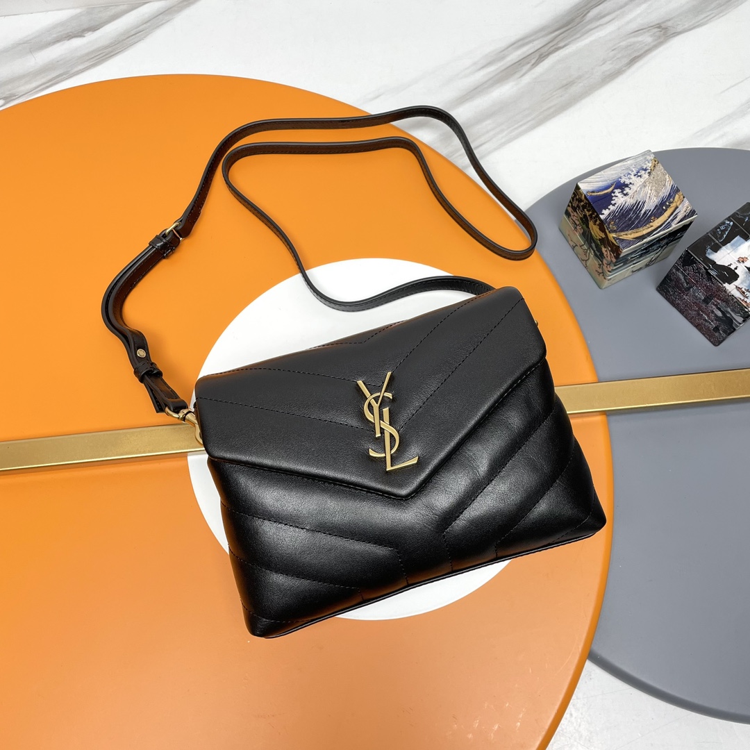 Yves Saint Laurent Taschen Umhängetaschen  & Schultertaschen Schwarz Gold Hardware Schaffell Mini