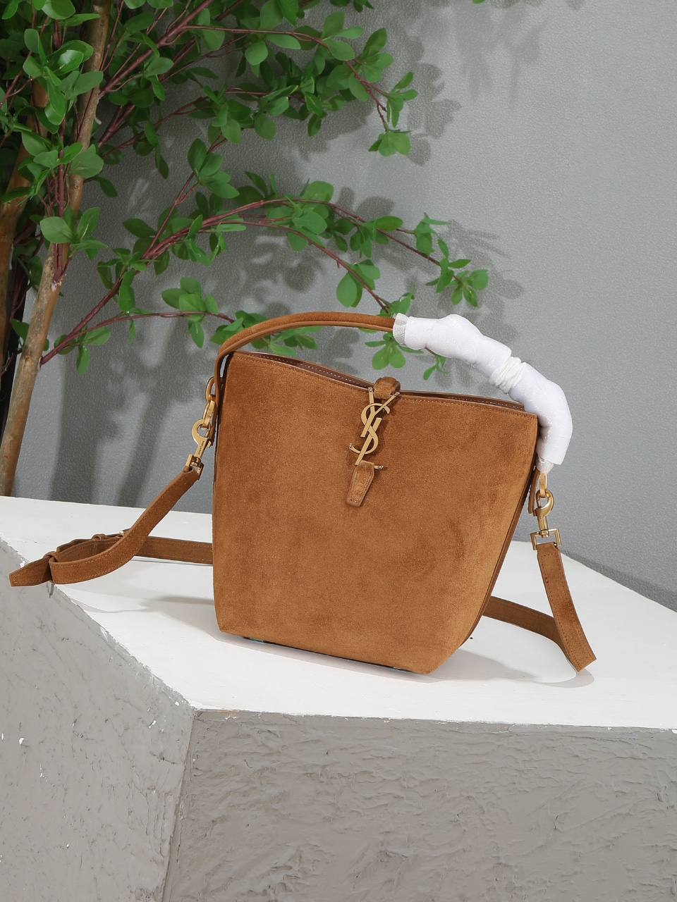 【Versión gamuza】Piel de ante LE 37 bolso cubo pequeño_P Bolso cubo súper bonito con asa_ Nuevo diseño, utiliza gamuza y…