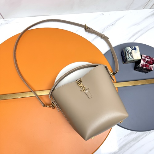 Saint Laurent LE 37 Small Bucket Bag in Taupe Calfskin Leather 1 Saint Laurent LE 37 Small Bucket Bag in Taupe Calfskin Leather