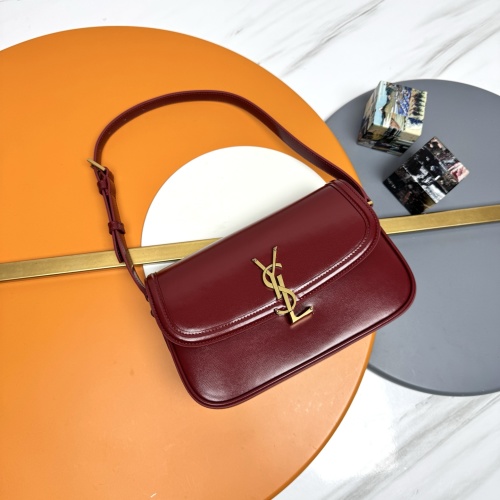 Yves Saint Laurent Solferino Medium Box Leather Handbag - Burgundy 1 Yves Saint Laurent Solferino Medium Box Leather Handbag - Burgundy