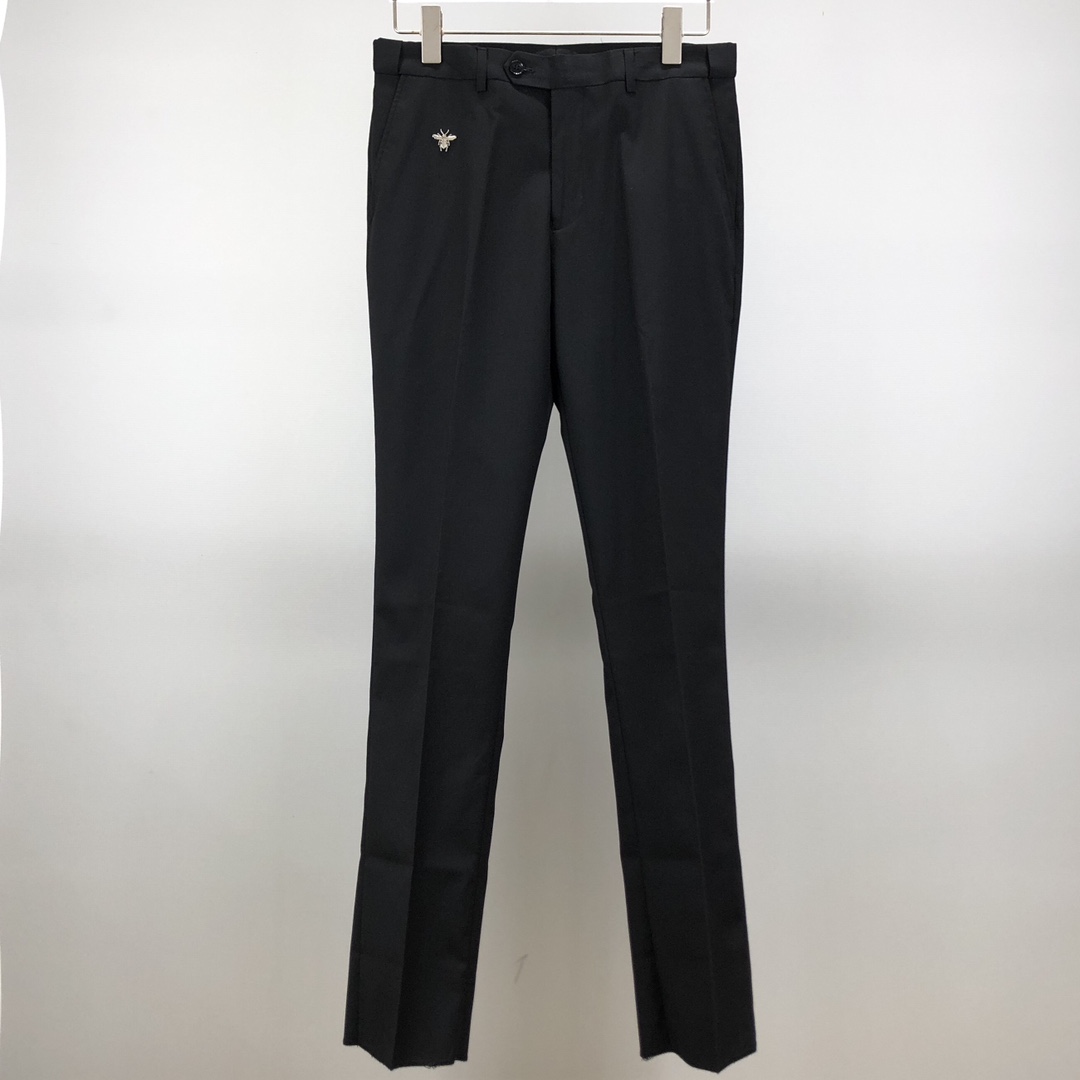 Dior Clothing Pants & Trousers Black Polyester Wool Casual