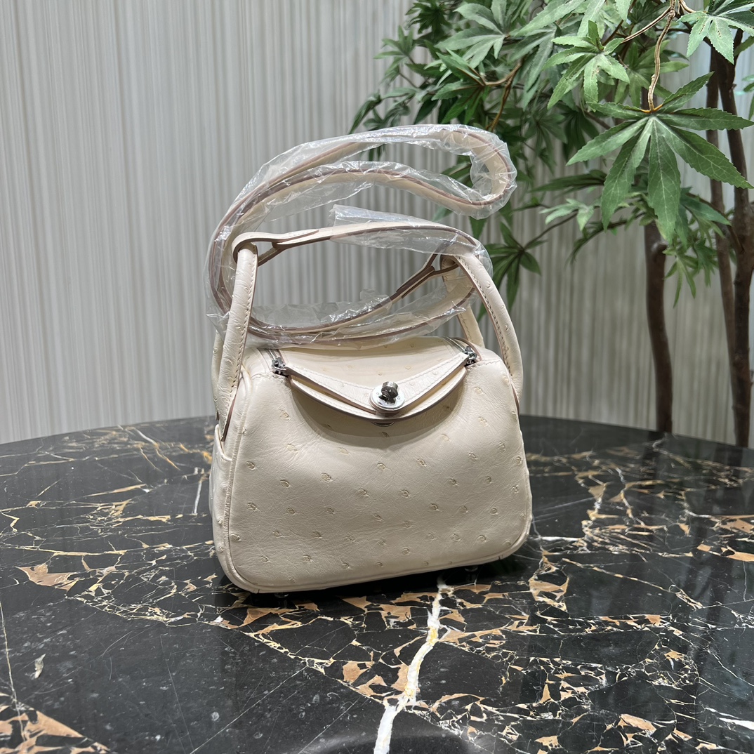 Hermes Lindy Borse Crossbody & Borse a Tracolla Borse Mini Bianco Cuoio di struzzo Mini 9 i1709406833 4790 14