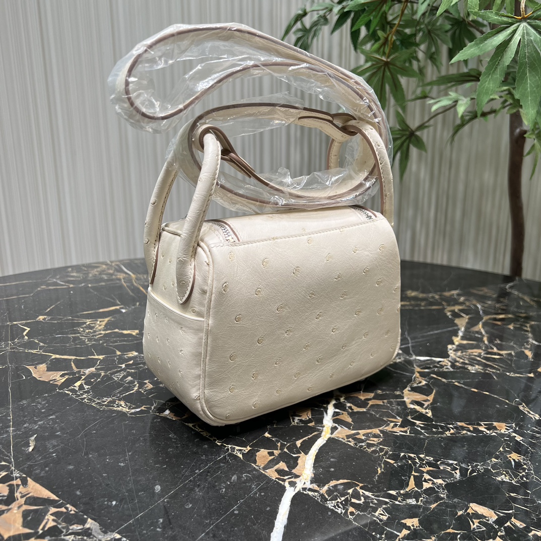 Hermes Lindy Borse Crossbody & Borse a Tracolla Borse Mini Bianco Cuoio di struzzo Mini 5 i1709406833 72 9