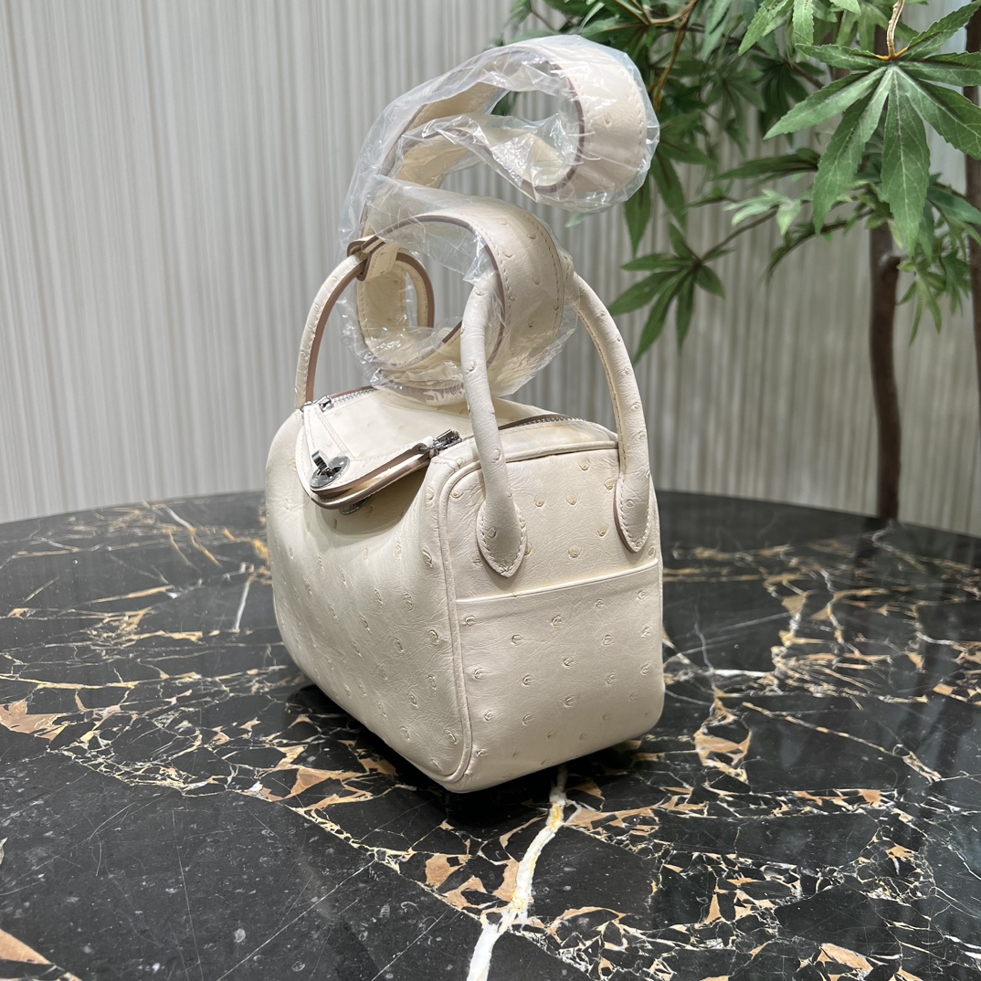 Hermes Lindy Borse Crossbody & Borse a Tracolla Borse Mini Bianco Cuoio di struzzo Mini 7 i1709406833 8641 15