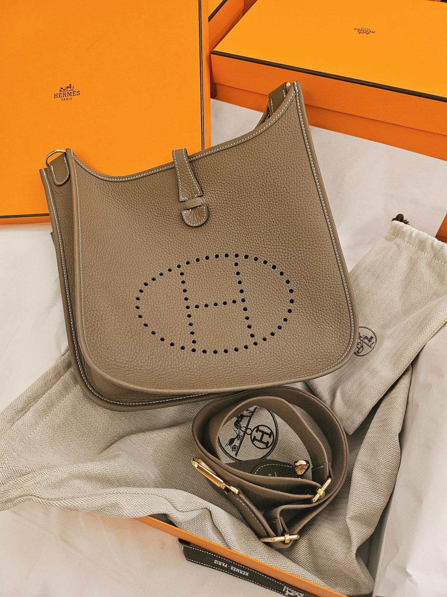 Hermes Evelyne Lusso
 Borse Crossbody & Borse a Tracolla REPLICA DESIGNER
 Elephant Grey Grigio