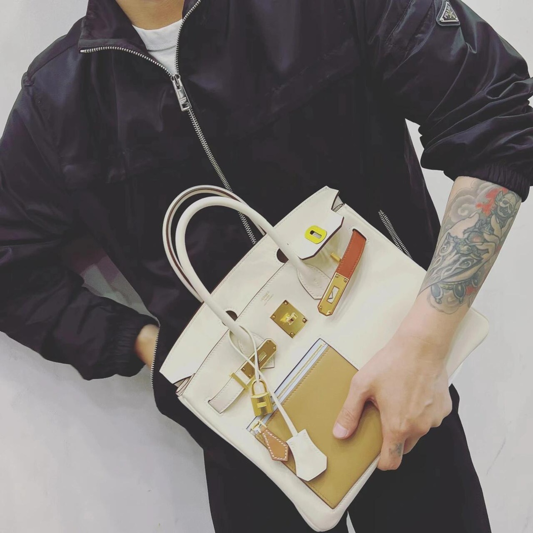 Hermes Birkin Borse Borsette Bianco Hardware oro