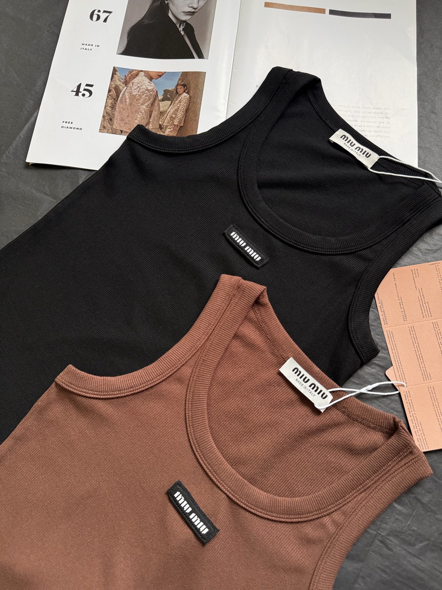 Miu Miu Ribbed Knit Tank Top - Comfortable, Stretchy U-Neck Vest 6 i1740626931998 8328 0 2