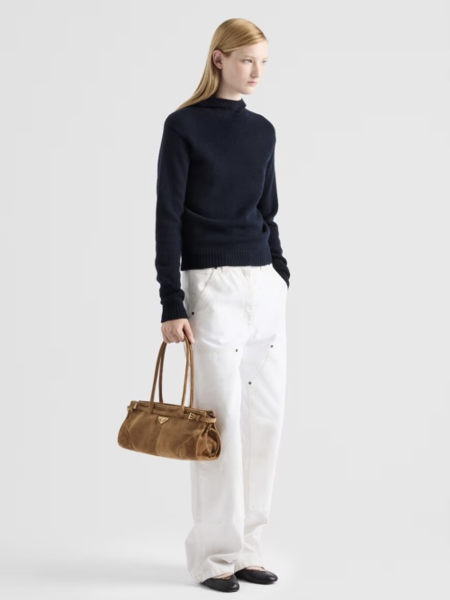 Prada Utility White Denim Jeans High-Waisted Wide Leg Patchwork 1 Prada Utility White Denim Jeans High-Waisted Wide Leg Patchwork