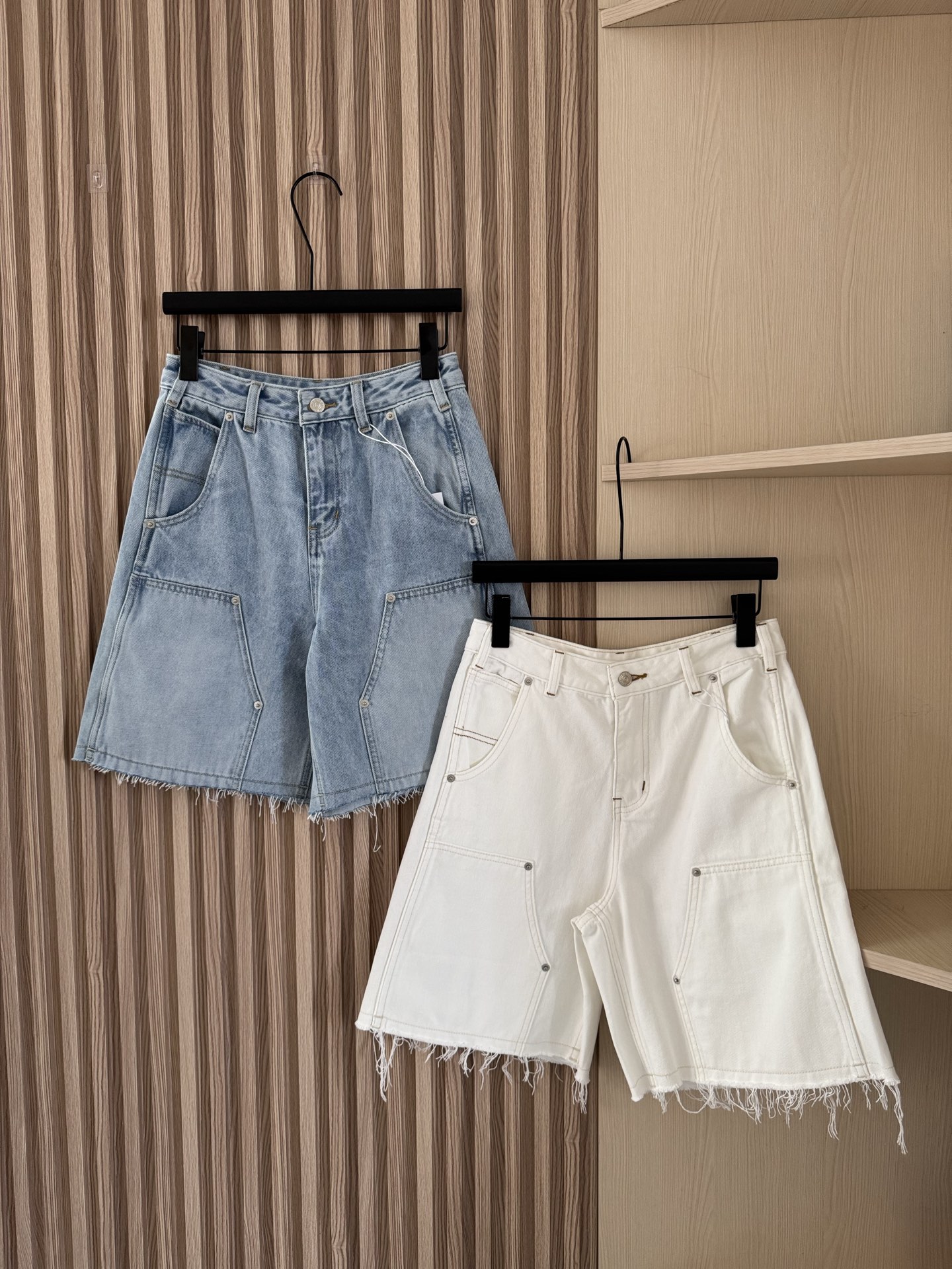 MM6 Denim Cargo Shorts - Distressed, High-Waisted, Five-Pocket Design 2 i1745048386029 3274 0 8