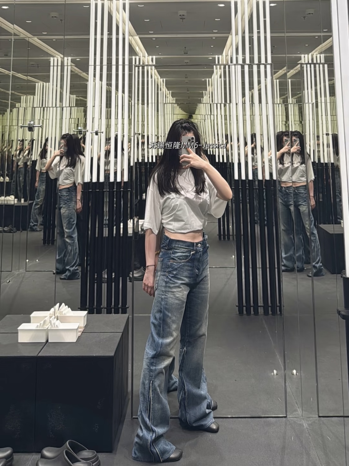 MM6 Maison Margiela Women's Flared Jeans High Waist Distressed Denim Pants 3 i1755670429262 8325 0 2