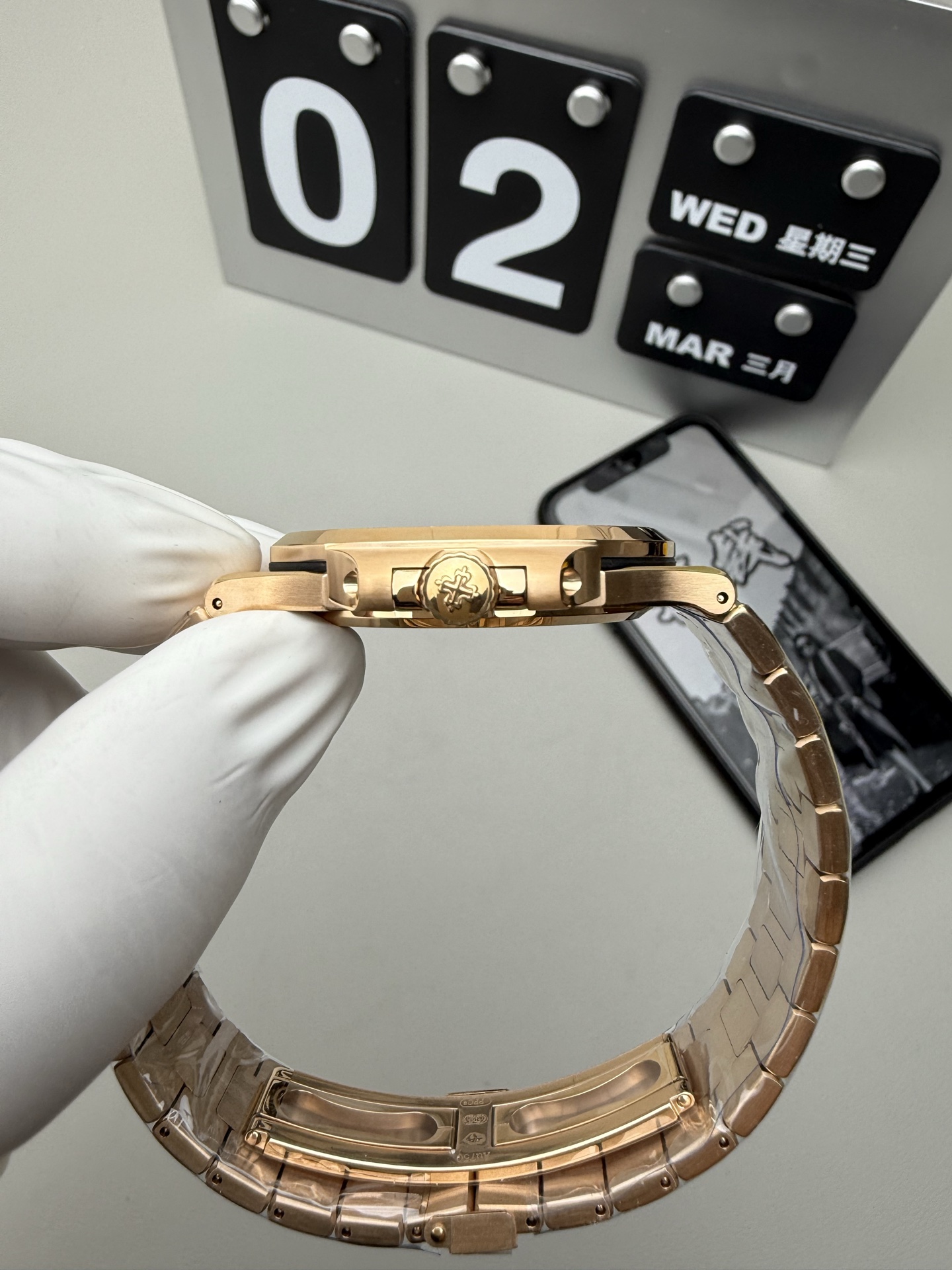 Patek Philippe 3K 玫瑰金灰面鹦鹉螺
