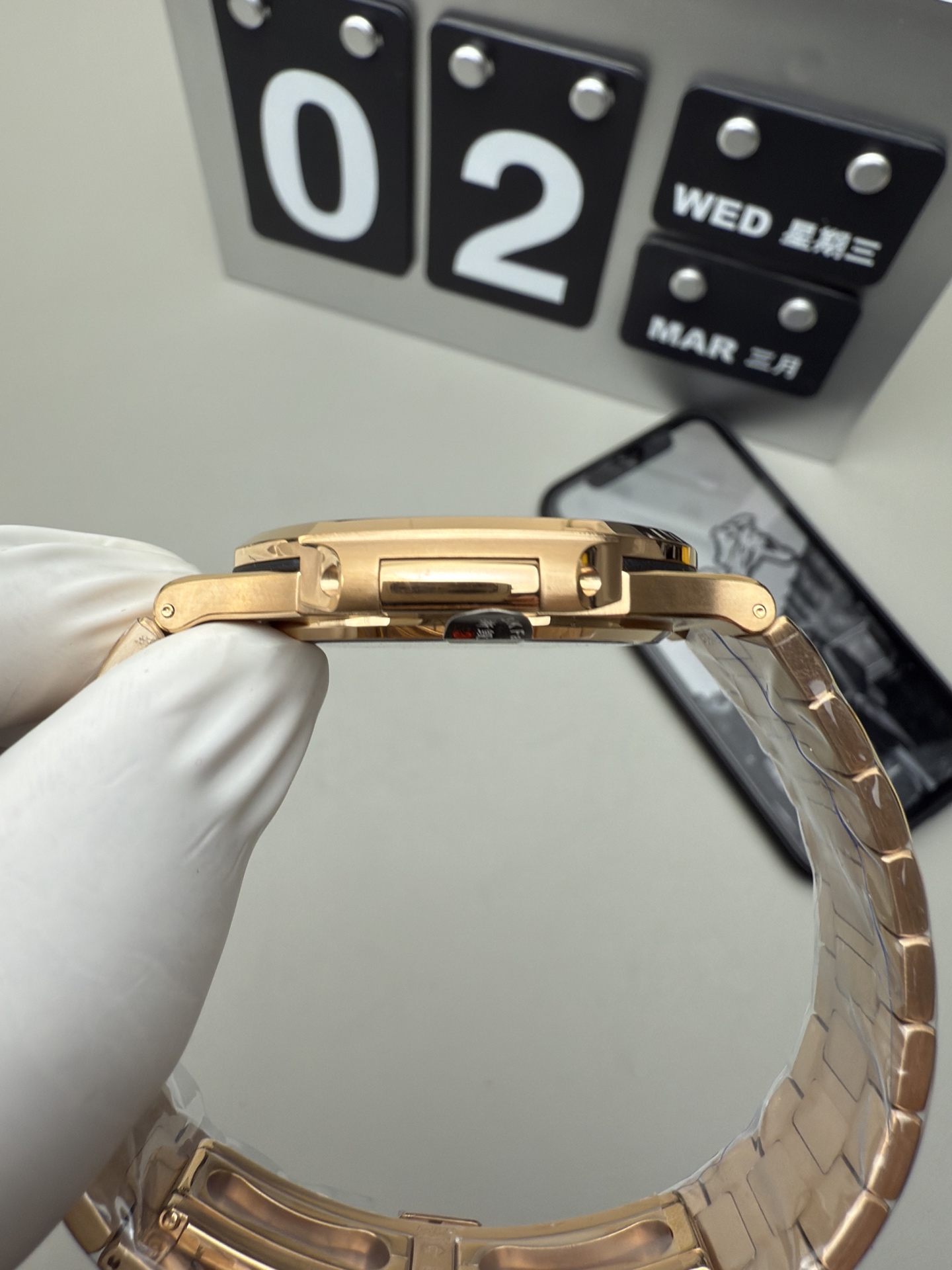 Patek Philippe 3K 玫瑰金灰面鹦鹉螺