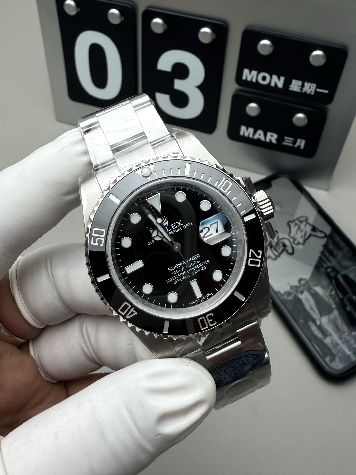 Rolex 最强分c黑水鬼 丹东3135机芯