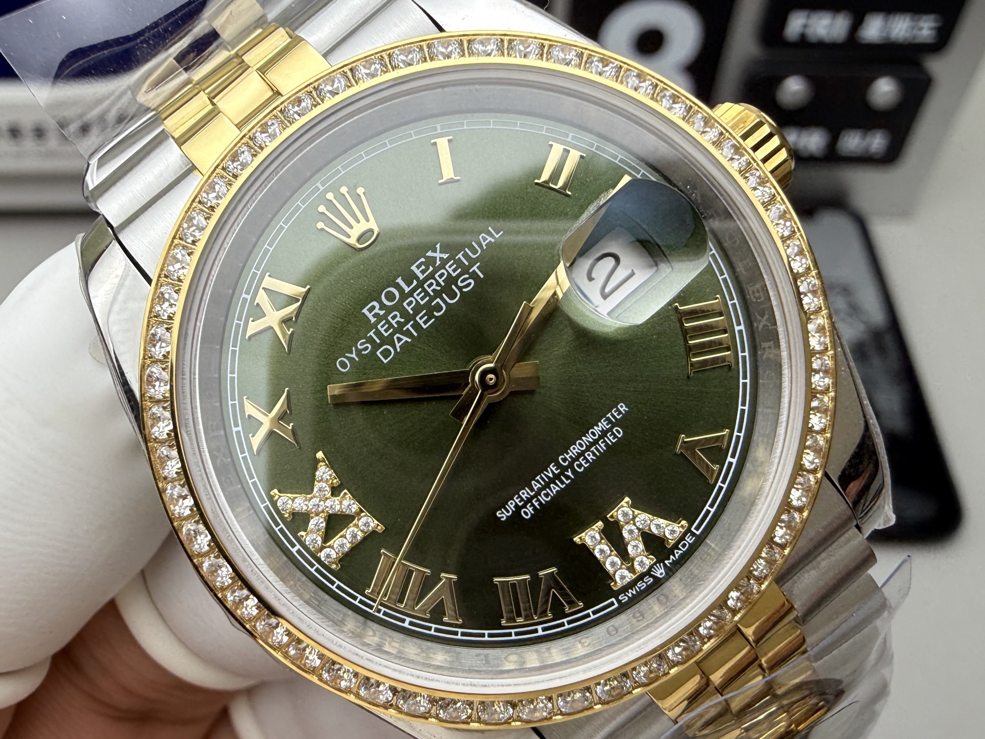 Rolex A+36绿金钻日志