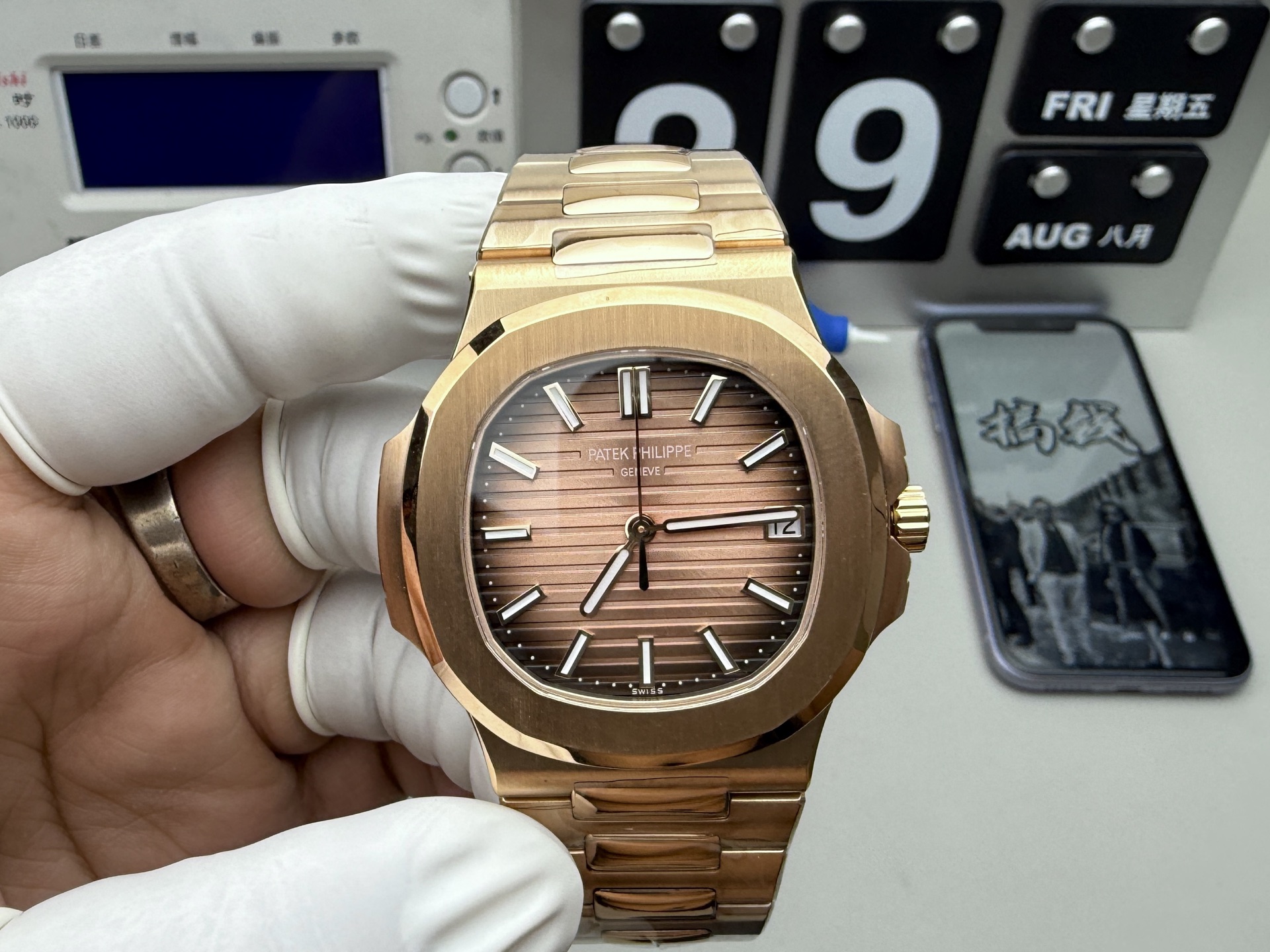 NO:662948,3k rose gold 5711 shipped real shot!  ,198609093k 玫瑰金5711 出货实拍！,,Watch