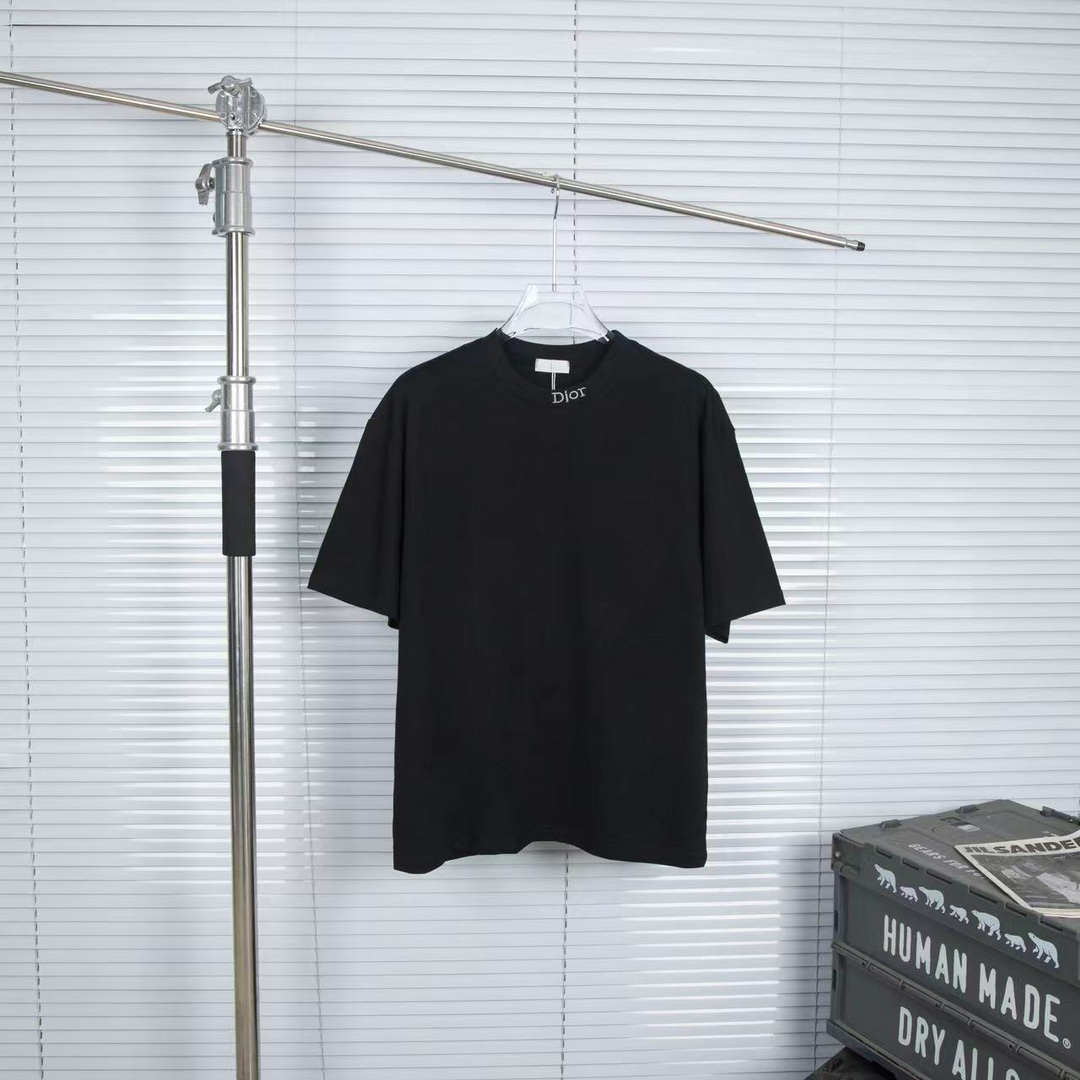 Dior Kleidung T-Shirt Schwarz Weiß Unisex Frühlingskollektion Kurzarm