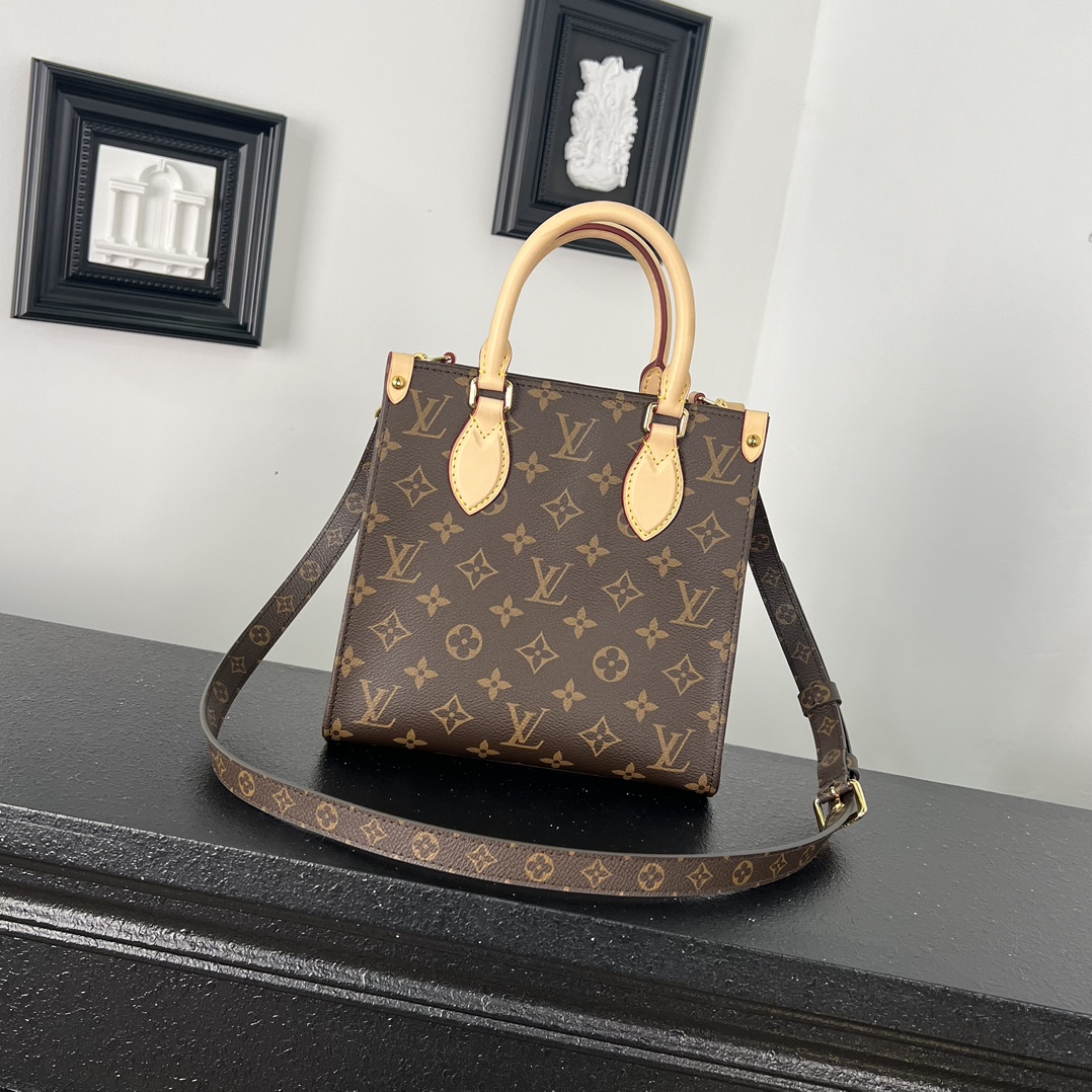 Louis Vuitton LV Sac Plat Tassen Schoudertas Kalfsleer Koeienhuid