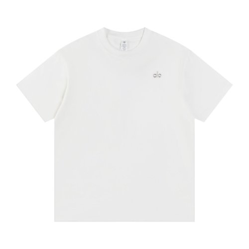 ALO Men's/Women's Crew Neck Loose Fit Silver Stamping T-Shirt - Unisex 1 ALO Men’s/Women’s Crew Neck Loose Fit Silver Stamping T-Shirt – Unisex