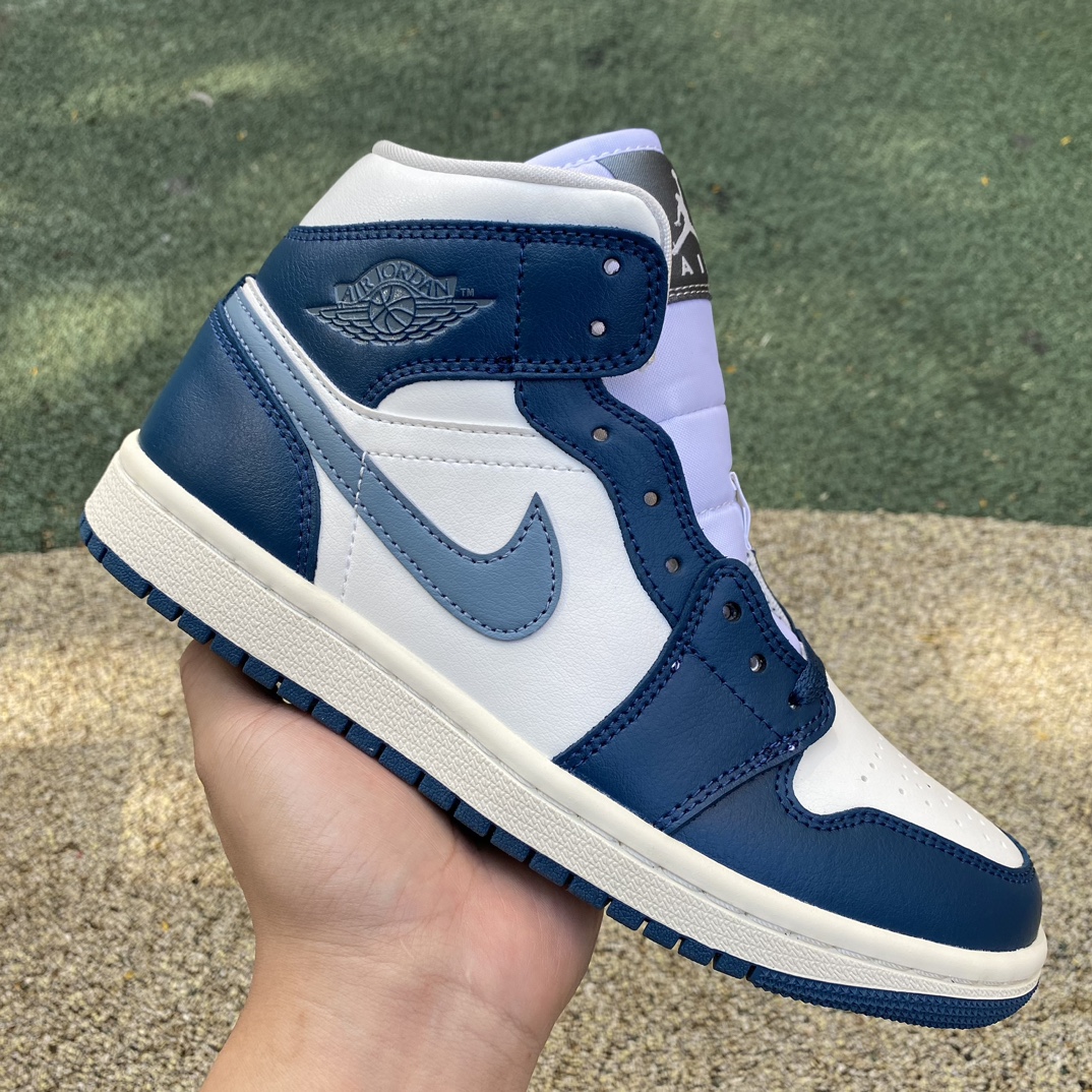 aj1mid白蓝尺码35.5-40AirJordan1Mid白蓝防滑耐磨中帮女子休闲篮球鞋BQ6472-