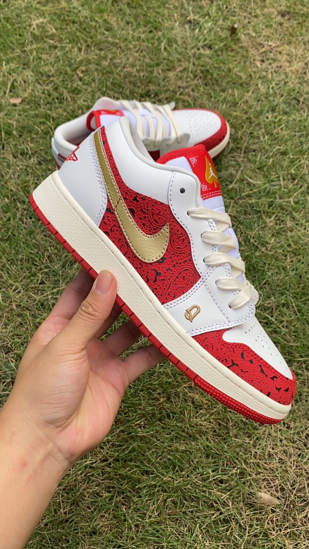 aj1白红金low尺码35.5-40y纯原版️AirJordan1LowAJ1白红金扑克低帮篮球鞋DJ5