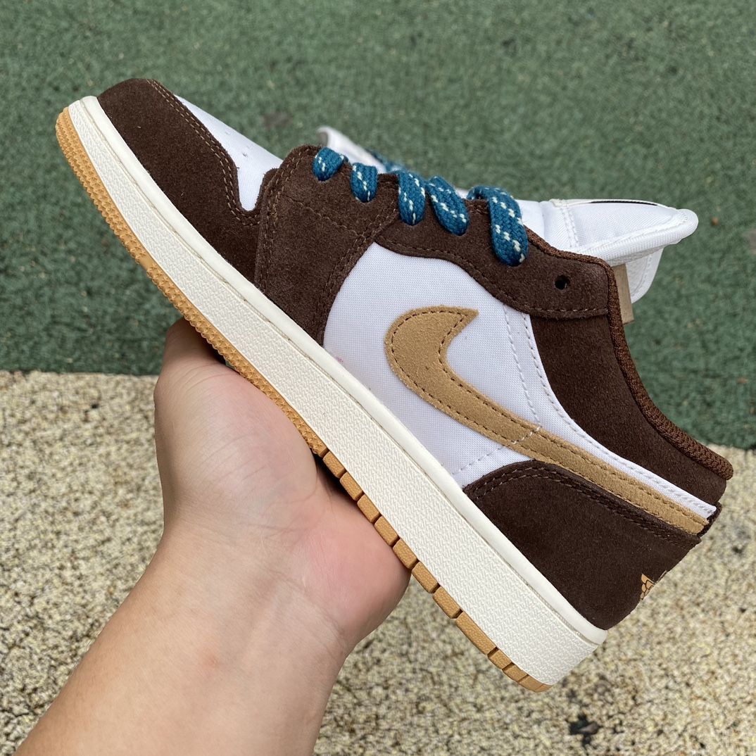 aj1棕白摩卡low尺码36-40纯原版️AirJordan1LowAJ1棕白摩卡低帮复古篮球鞋FB22