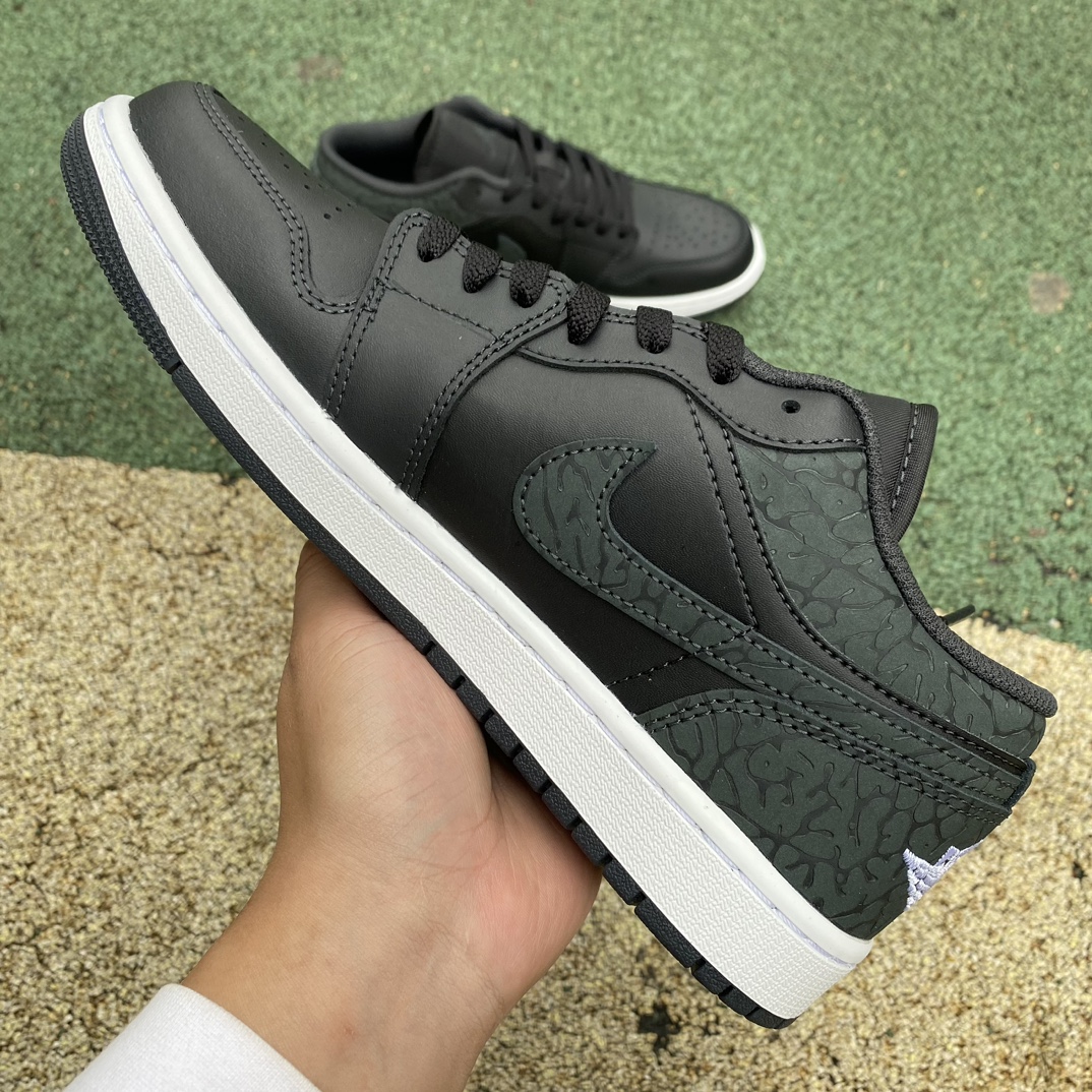 aj1黑色爆裂纹尺码40-46纯原版️AirJordan1LowAJ1黑色低帮复古篮球鞋FB9907-0