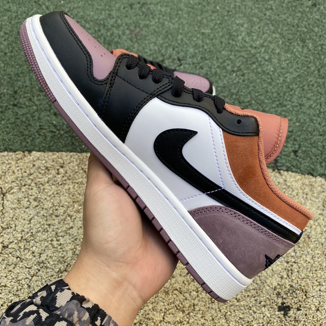 aj1白褐紫low尺码40-46纯原版️️AirJordan1LowAJ1白褐紫帮复古篮球鞋FB9907